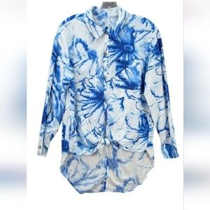 Blue Floral Women's Swim Coverup